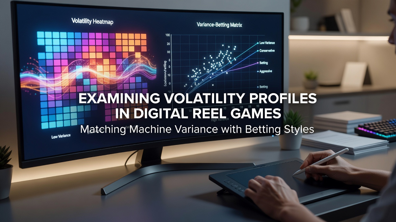 Digital reel game interface showing volatility indicators and payline structures