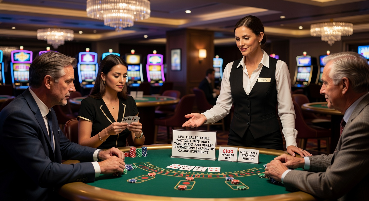 Multiple live dealer screens showing simultaneous blackjack, roulette, and baccarat tables, illustrating multi-table play in action for UK players