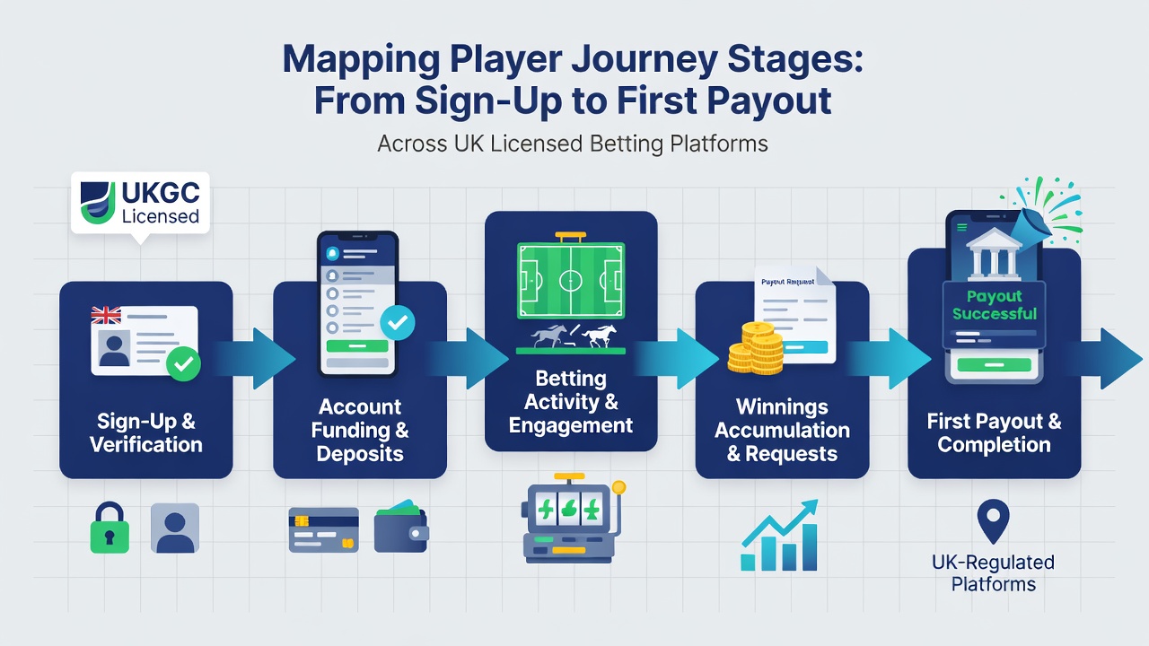 Diagram showing deposit, betting, and withdrawal flow across UK platforms