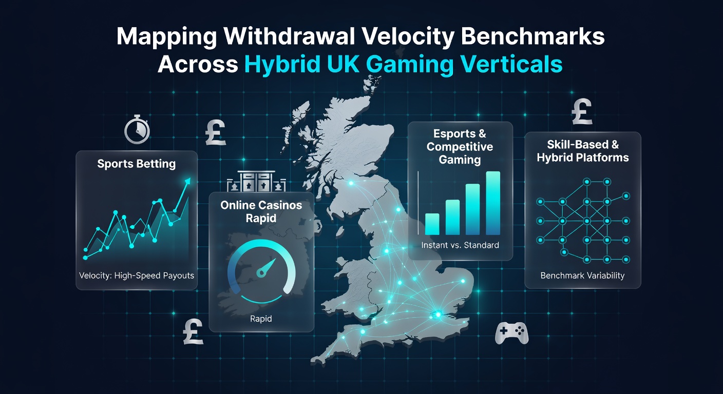 Infographic showing withdrawal processing times across UK sports betting, casino, and poker platforms with velocity metrics and timelines