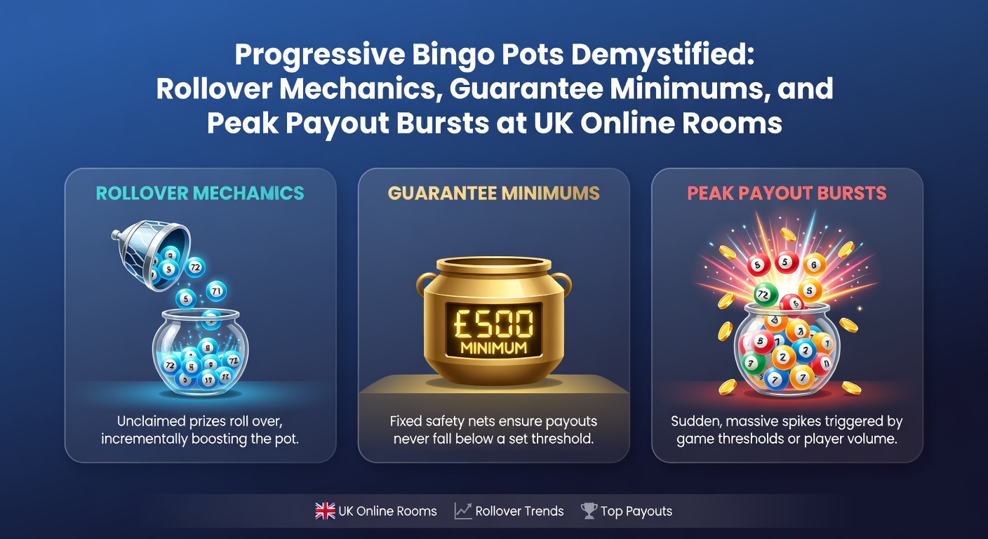 Vibrant online bingo room interface showing a progressive jackpot pot ticking upwards amid colorful ticket grids and player chats