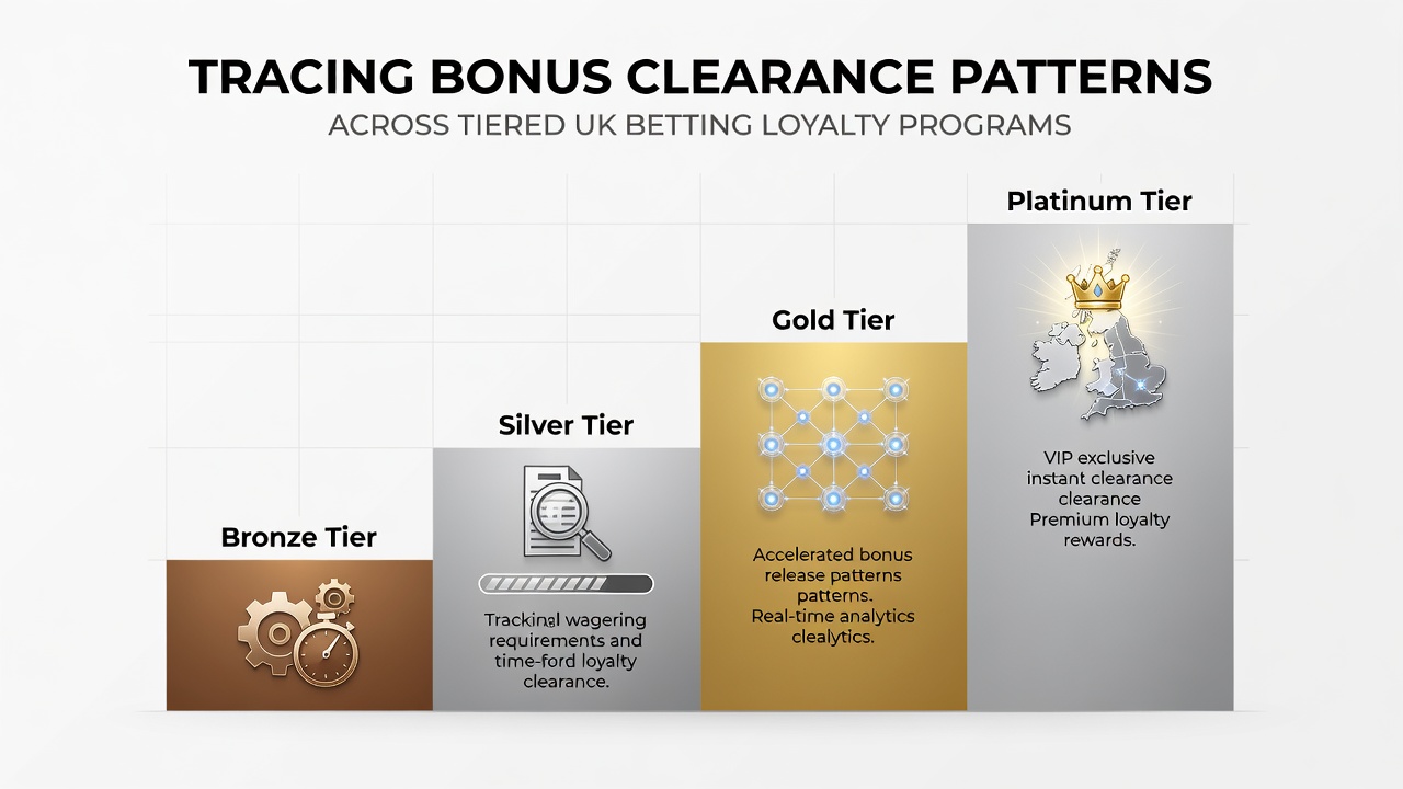 Infographic showing bonus clearance rates across different loyalty tiers in UK betting programs