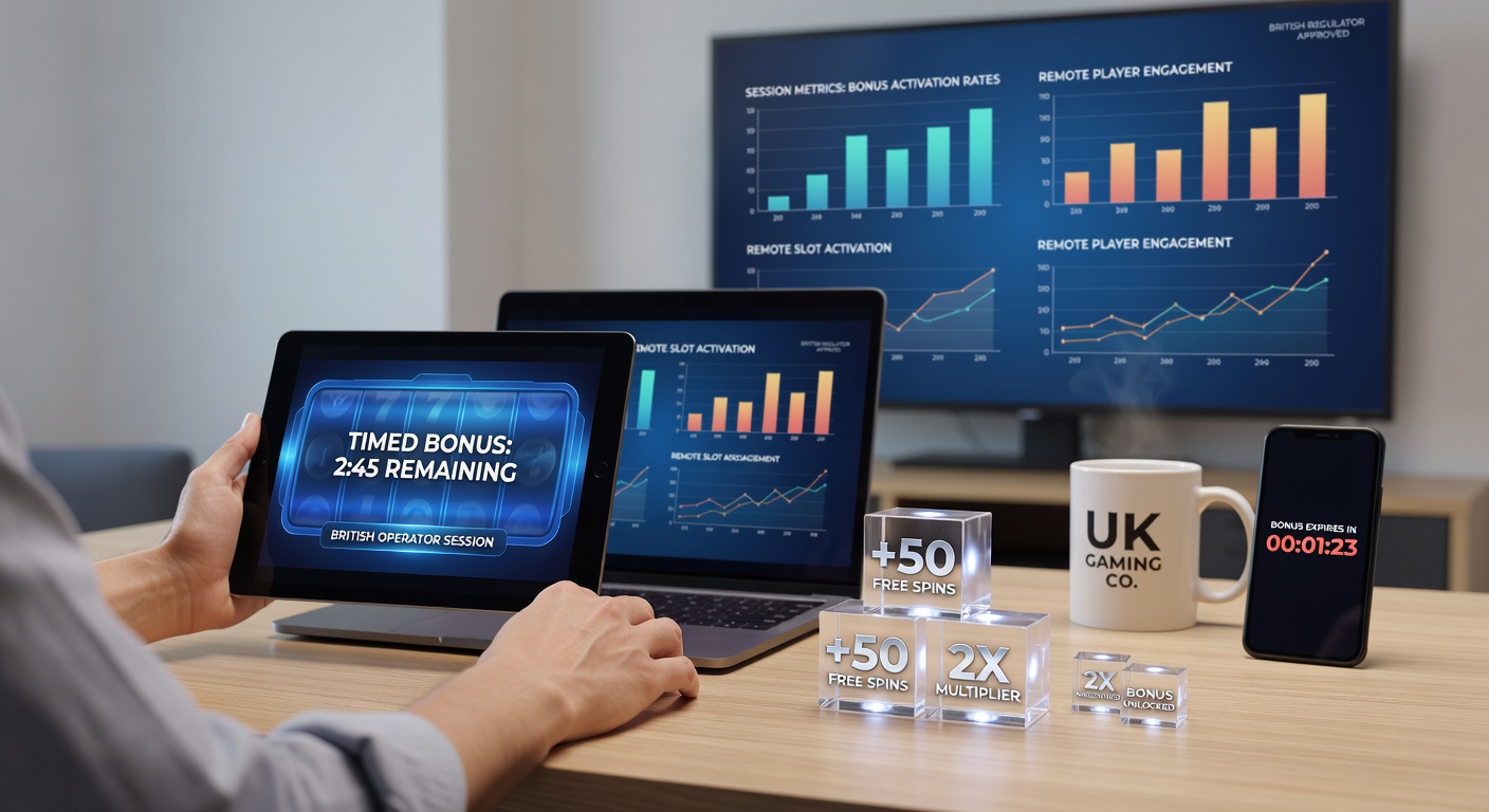 Analytics dashboard displaying timed bonus activation statistics for remote slots at British operators